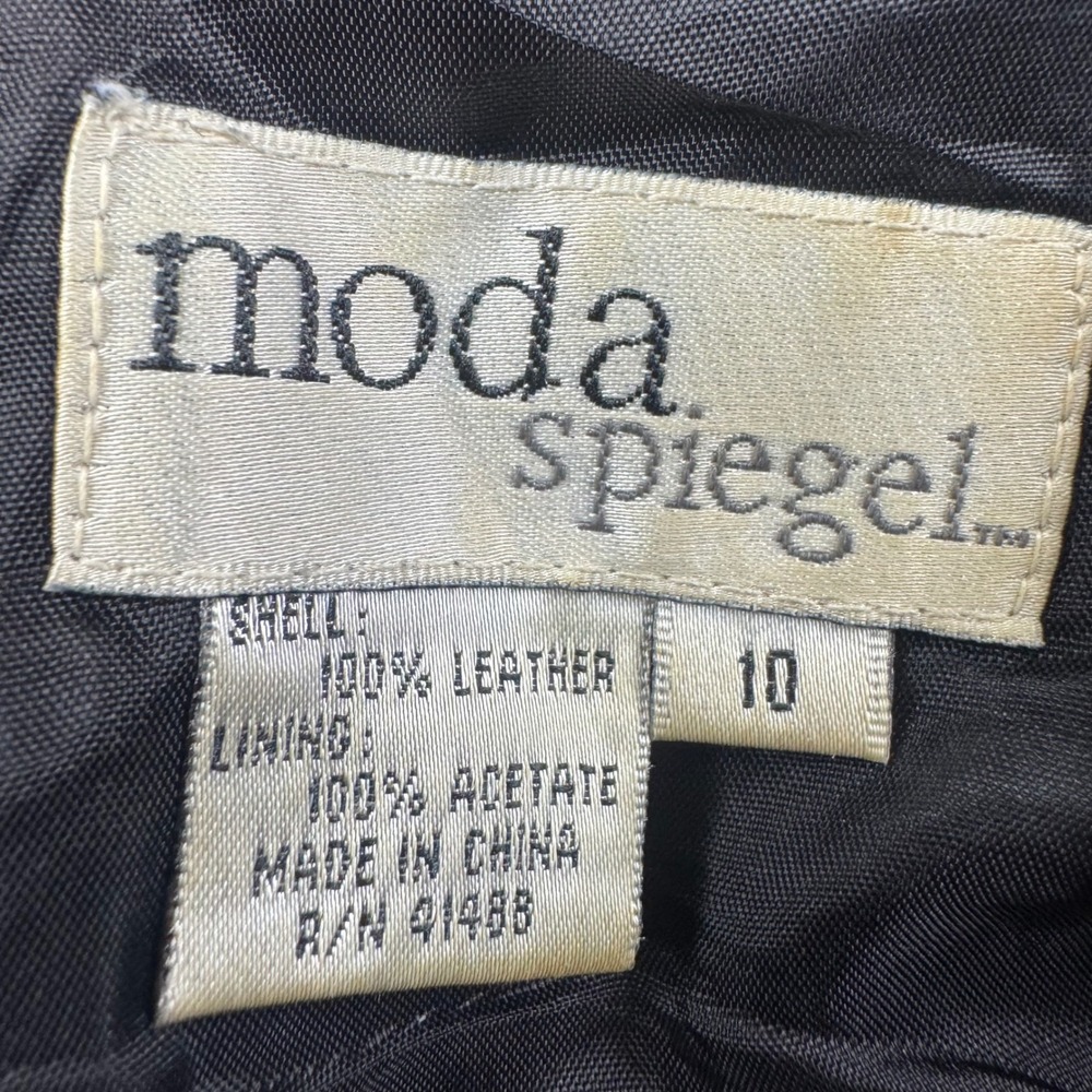 Moda‎ Spiegel Black Leather Pants High Waisted Tapered Leg Womens Size 10 29x29 - Picture 4 of 6